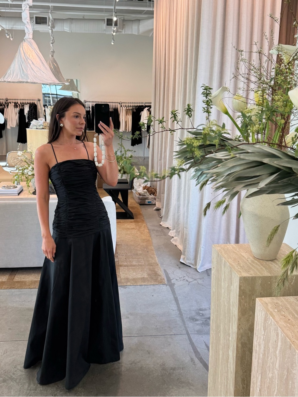 DISSH Cara Black Sleeveless Cotton Midi Dress
